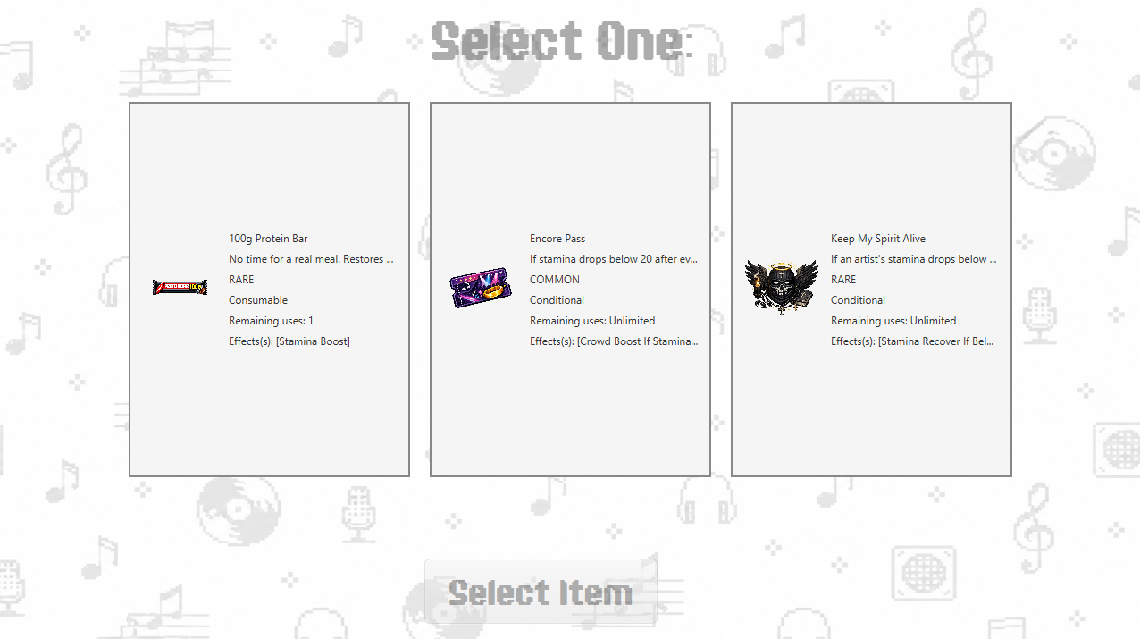 Item selection